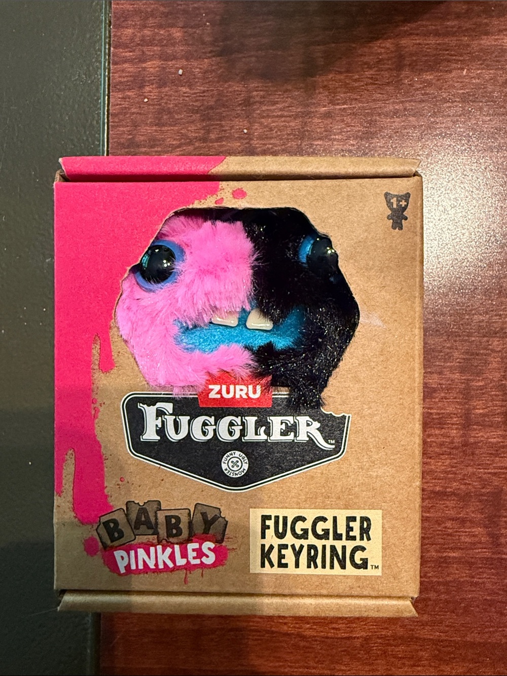 ZURU Fuggler Baby Pinkles Plush Keyring - Pink & Black